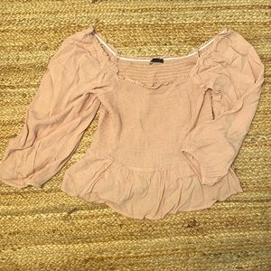 American Eagle Quarter Sleeve Peplum Top - Medium